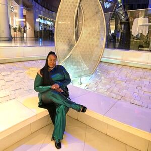 Metallic Green Jumpsuit with Skirt